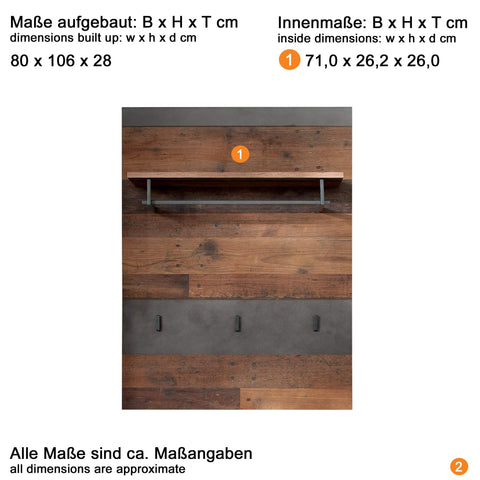 Rootz 3-Piece Wardrobe Set - Closet Ensemble - Clothing Storage - Garment Organizer - Dresser Unit - Attire Holder - Apparel Setup - Gray & Brown - 160x192x37cm