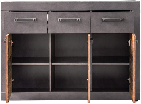 Rootz Sideboard – Aufbewahrungsschrank – Braun und Schwarz – 117 x 86 x 37 cm