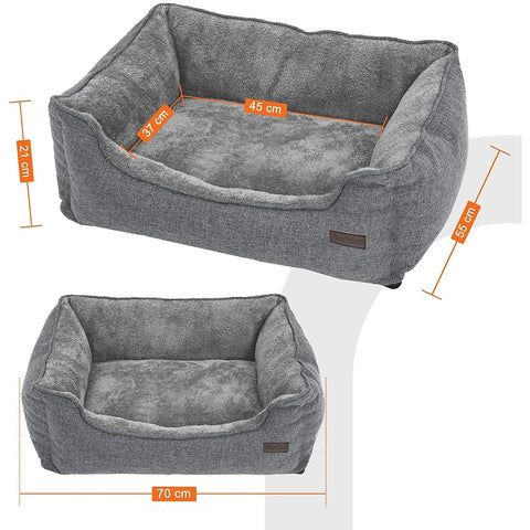 Rootz Deluxe Dog Bed - Washable Dog Bed - Removable Cover - Dog Beds - 70 x 55 x 21 cm