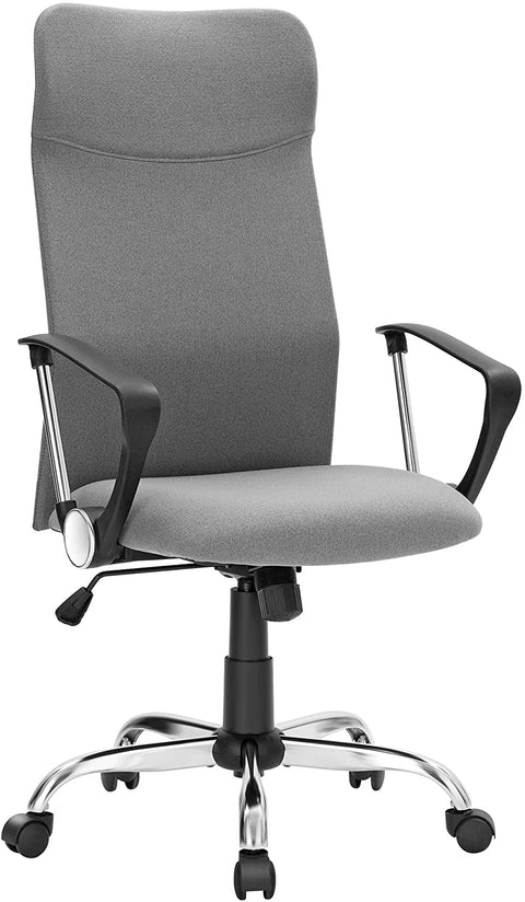 Rootz Office Chair - Swivel Chair - Ergonomic - Upholstered - Height Adjustable - Gray - Steel - Linen - 63 x 63 x (110-120) cm