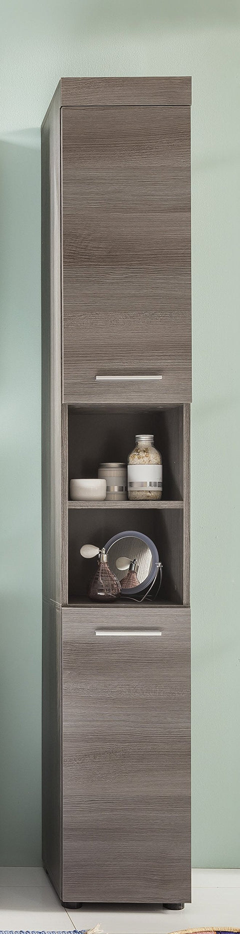 Rootz Bathroom Set of 3 - Vanity Set - Chest of Drawers - Storage Dresser - Modern Bath Furniture - Organizer - Silver - 103 x 190 x 31 cm