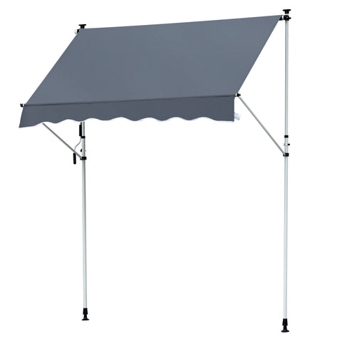 Rootz Awning - Aluminium/Iron/Polyester - Sun protection - Hand crank - Cream white - 200 x 120 cm