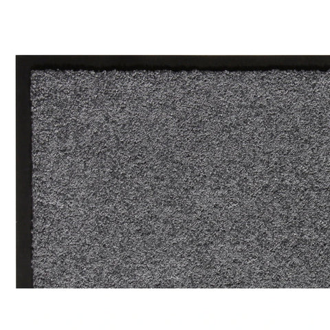 Rootz Doormat - Washable - Rubber Border - Grey - 120 x 80 x 0.5 cm