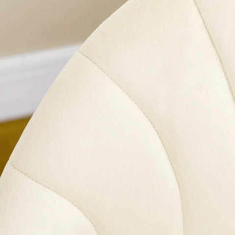 Rootz Dining Room Chairs - Scandi Design - Soft Backrest - Kitchen Chairs - Samp Look - Velvet Polyester - Cream + Black - 52L x 54B x 79H cm