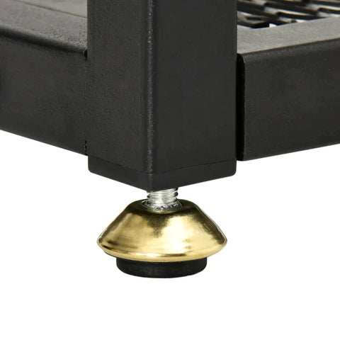 Rootz Console Table - Free-standing Shelve - Industrial Design With Glass Surface - 2 Shelves - Steel - Glass - Black - 108 cm x 28 cm x 85 cm