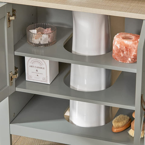 Rootz Under Sink Bathroom Cabinet - Storage Cabinet with Double Doors - Suitable for Pedestal Sinks