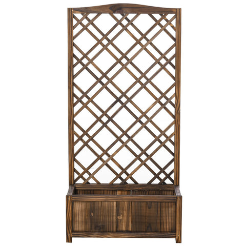 Rootz Planter - Tuinbak - Verhoogd - Klimrek - Vurenhout - Bruin - 60 x 30 x 122,5 cm