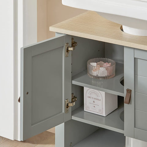 Rootz Under Sink Bathroom Cabinet - Storage Cabinet with Double Doors - Suitable for Pedestal Sinks