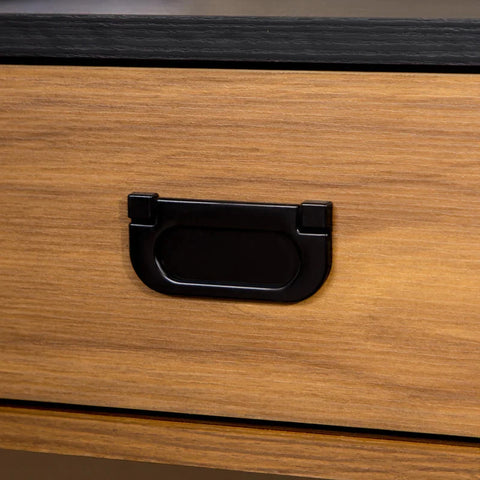 Rootz Industrial Design Desk - 1 Drawer - 1 Compartment -  Workspace organization - Home - Office - Brown + Black - 110 cm x 50 cm x 76 cm