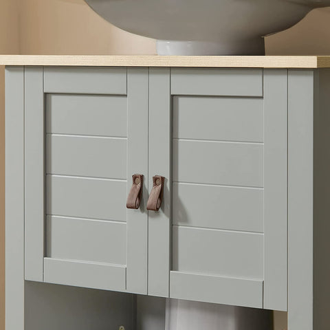 Rootz Under Sink Bathroom Cabinet - Storage Cabinet with Double Doors - Suitable for Pedestal Sinks