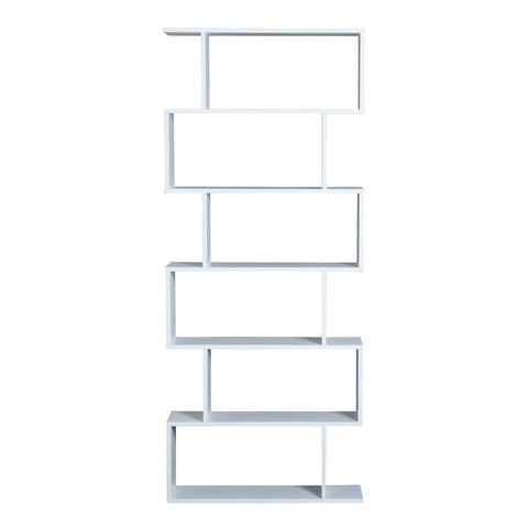 Rootz Bookcase - Folding Screen - Chipboard - 6 Sections - Bookshelf - White