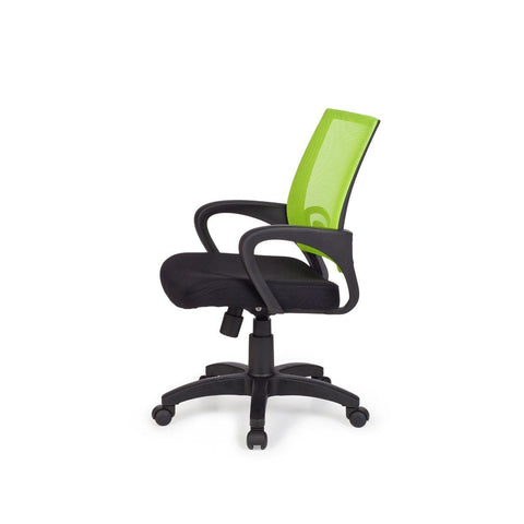 Rootz Office Chair - Swivel Chair - Adjustable - High Chair - Black + Green/Grey