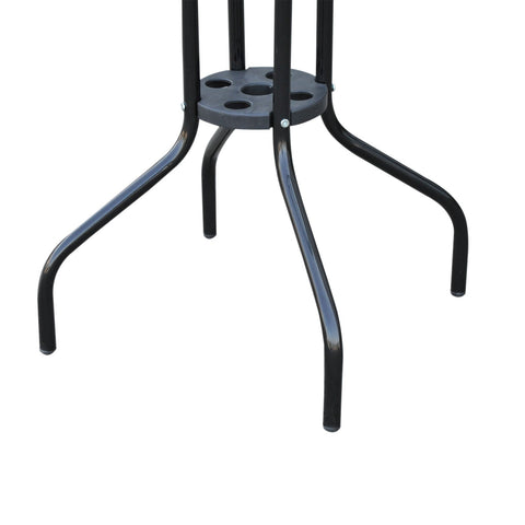 Rootz Garden Table - Glass Table - Bistro Table - Balcony Table - Black - Metal - Safety Glass - 60 x 70 cm