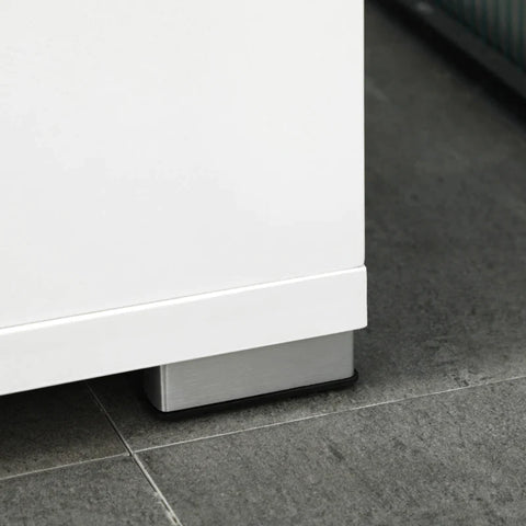 Rootz Bathroom Cabinet - With 2 Cupboards - 2 Shelves - Water-repellent Surface - White - 60 cm x 33.5 cm x 183 cm