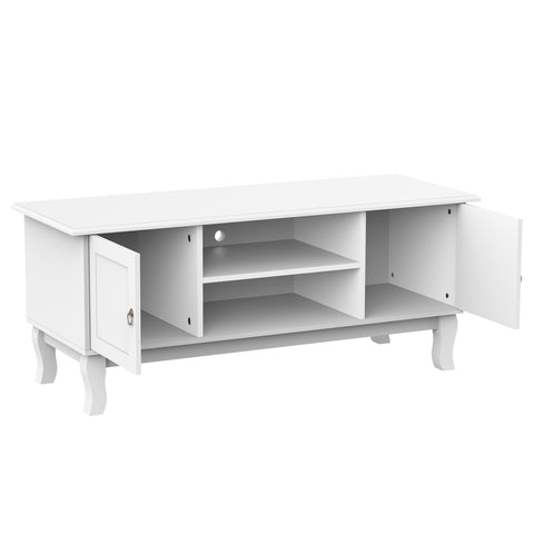 Rootz TV Furniture - TV Lowboard - TV Cabinet - Sideboard - Storage compartments - Cable management - Water-repellent - MDF - White
