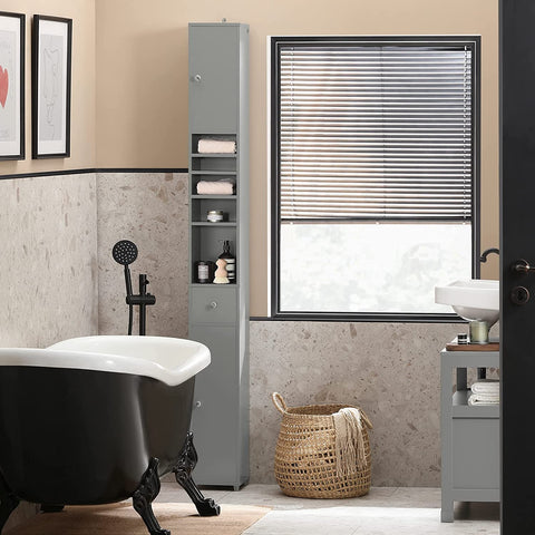 Rootz Badkamer Hoge Kast Kast Badkamerkast Opbergkast Lichtgrijs