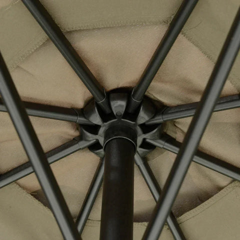 Rootz Parasol - Parasol Cantilever - With Hand Crank Ruffles - Garden Parasol - Sun Protection - Garden Balcony - Polyester/Metal Coffee