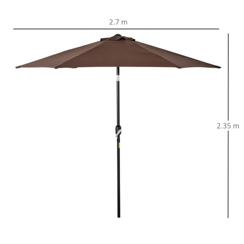 Rootz Parasol - Sun umbrella - Patio Umbrella - Parasol umbrella - Metal/Polyester - Brown
