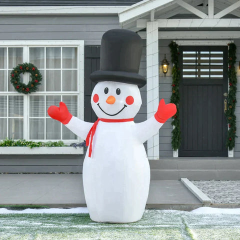 Rootz Christmas Snowman - Inflatable Snowman - Christmas Decoration - White/Red/Black - 120x55x180cm