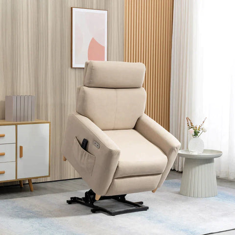 Rootz Electric Stand-Up Chair - Stand-up Chair - Relaxation Chair - With Stand-up Aid - Reclining Function - Remote Control - Light grey - 81 x 91 x 103 cm