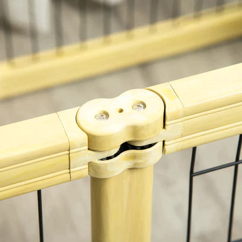 Rootz Pet Box - Dierenbox - Puppy Box - 6 Roosters - Hout/Plastic Composites/Staaldraad - Zwart/Metaal - 420L x 62H cm