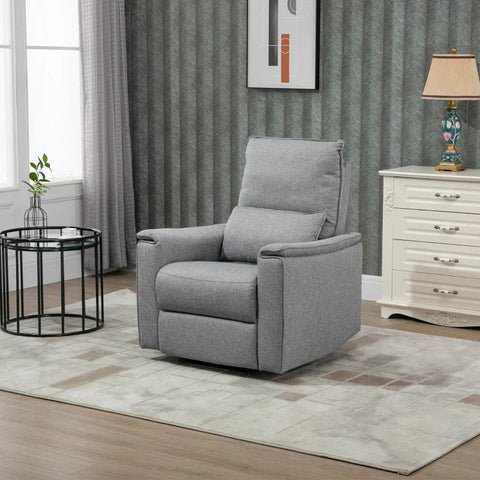Rootz Recliner – Fernsehsessel – Einzelsofa – 150° neigbar – Polyester – Grau – 83 x 90 x 104 cm
