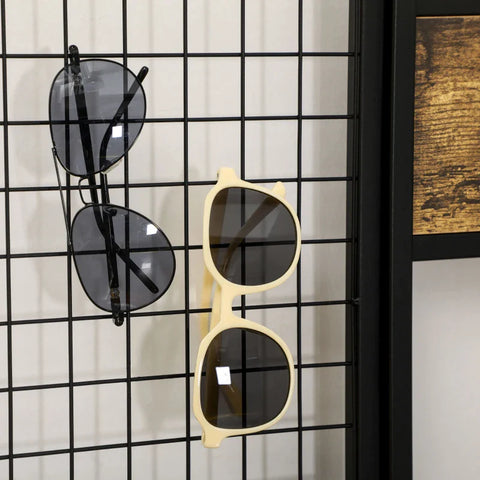 Rootz Wardrobe - Industrial Design - 1 Memo Board - Wood Material - 1 Shoe Bench - 8 Coat Hooks - 1 Storage Bag - Black + Brown - 100L x 40W x 185H cm