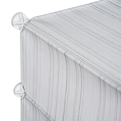 Rootz Storage Cabinet - Shelf With Storage Boxes - 5 Drawer -  White/Grey - L49 x W37 x H108 cm