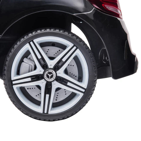 Rootz Elektroauto – Kinder-Elektroauto mit LED-Scheinwerfern – Sicherheitsgurt – Hupe – Musik – 3–5 km/h – Schwarz – 107 x 62,5 x 44 cm