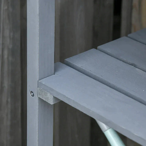 Rootz Planting Table - 2 Shelves - Fir Wood - Garden - Terrace - Balcony - Grey - 76 cm x 37 cm x 89 cm