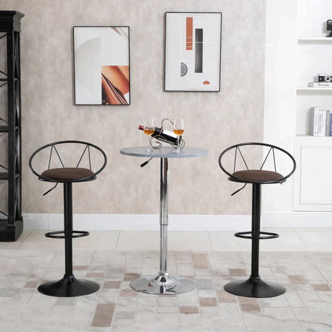 Rootz Bar Stool - Stool - With Footrest - Black/Brown - 51 cm x 46 cm x 100 cm