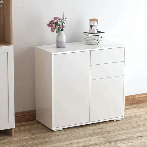 Rootz Standing Cabinet - Storage Cabinet - Cabinet Chest - Cabinet - White - 79 x 36 x 74 cm