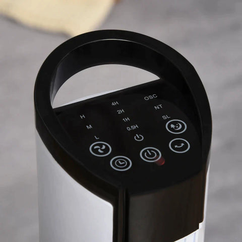 Rootz Torenventilator - Voetventilator - PP Plastic - Ventilator Met Afstandsbediening - Zwart + Wit - 20 cm x 20 cm x 78,5 cm