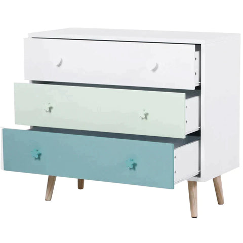 Rootz Children's Wardrobe - Children's Room Closet - Children's Drawer Cabinet - Storage Cabinet - 90 x 42 x 80 cm