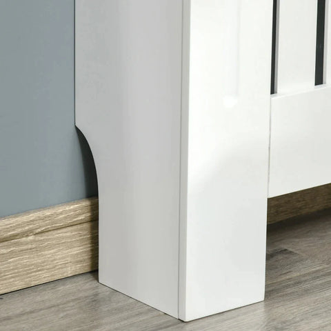 Rootz Radiator Cover - Living Room - Office - Removable MDF - White/Oak - 78 x 19 x 83 cm