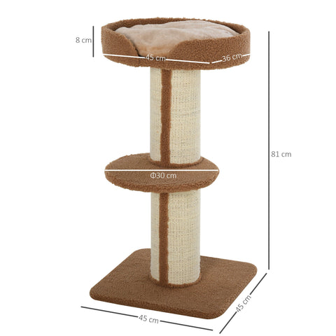 Rootz Scratching post - Play tree - Chipboard - Light brown - 45 x 45 x 81 cm