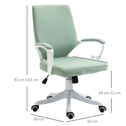 Rootz Office Chair - Desk Chair - Home Office - Chair With Rocker Function - Green/White - 62x69x92-100 Cm