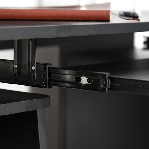 Rootz Schreibtisch – Computertisch – Schreibtisch mit Schubladen – Stauraum – Stahl – Schwarz – 120 x 55 x 85 cm