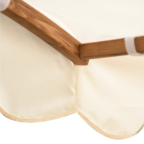 Rootz Garden Swing - 2-seater Swing - Larch Wood - Natural/White - 170 x 135 x 170 cm