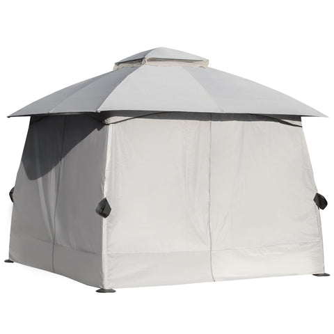 Rootz Pavilion - Party tent - Steel/Polyester - - Double roof - Light gray - 3 x 3 x 2.8 m