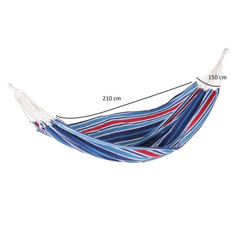 Rootz Hammock - Multiple Persons - 210 x 15- cm - Up to 210kg - Blue - Red - Cotton - Polyester