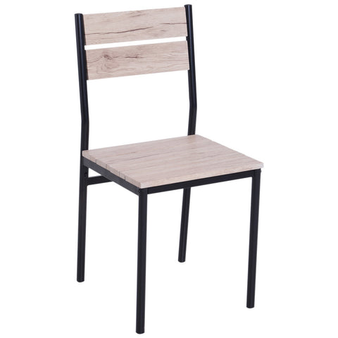Rootz Eettafelset - 3-delig - 1 eettafel - 2 eetkamerstoelen - MDF - metaal - houtlook - zwart