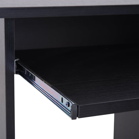 Rootz Desk - Computer Table - Extendable Tabletop - Office Table - PC Table - Black/White - Processed Wood