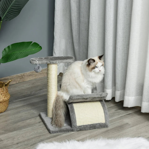 Rootz Scratching Post - Play Tree - Chipboard - Light Gray - 40 x 30 x 43 cm