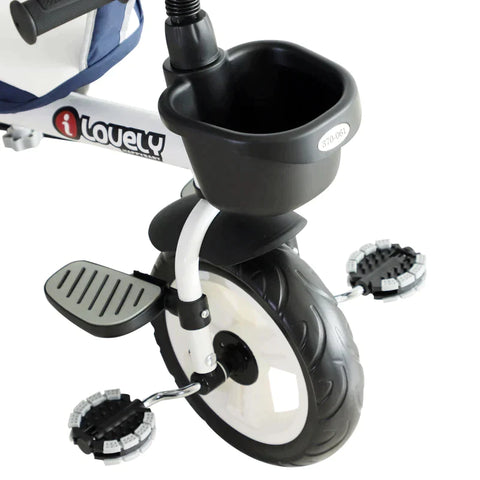 Rootz 4-in-1 Kinderdreirad – Dreirad – Kinderfahrrad mit Sicherheitsgurt und Sonnenverdeck – Kinderauto – Aluminium – Blau – 118 x 53 x 105 cm