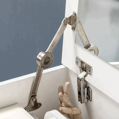 Rootz Cosmetic Table - Kaptafel - Met Spiegel - Kruk - Lade - Opbergruimte - Wit - 60 x 40 x 114cm