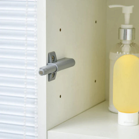 Rootz Bathroom Cabinet - 5 Compartment - 1 Drawer - Removable Shelves - High Gloss - White - 30 x 28 x 170 cm