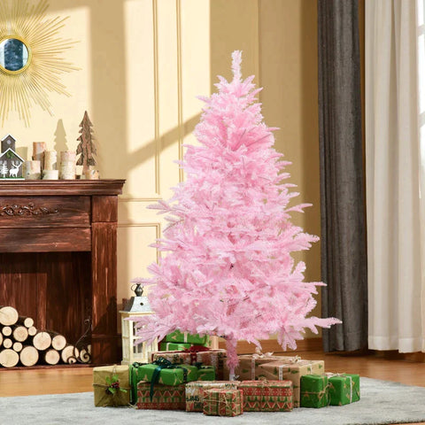 Rootz Christmas Tree - Artificial Christmas Tree - Artificial Tree - Christmas Tree With Detachable And Foldable Base - Pink - Ø75 x 150 cm
