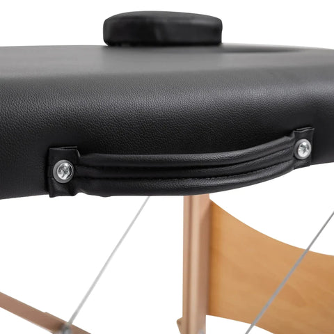 Rootz Massage Table - Mobile Massage Table - Height-adjustable Cosmetic Bench - Portable Spa Table - Professional Massage Table - Soft And Comfort - Poplar Wood - Black - 186 X 60 X 58-81 Cm