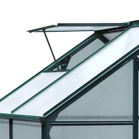 Rootz Greenhouse - Walk-in Mini Greenhouse - Met Dakraam - Aluminium/PC Board - Donkergroen - 1.9x1.3x2 m